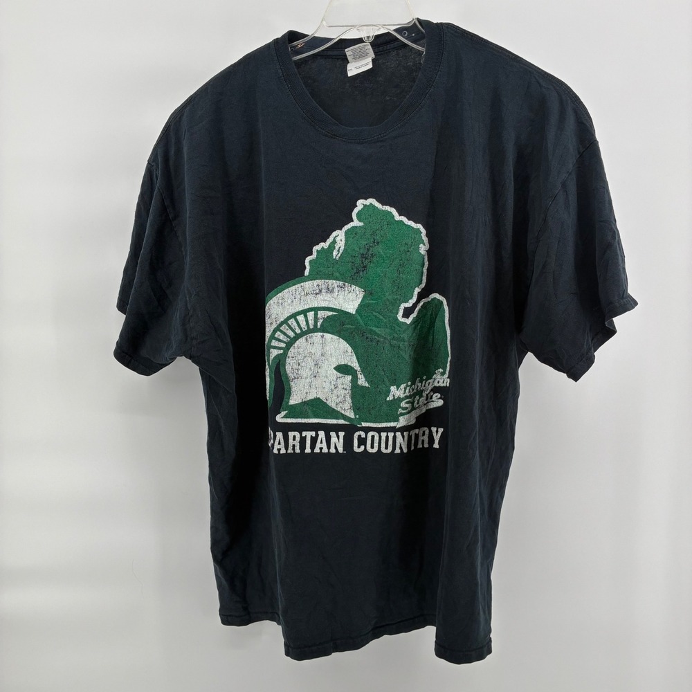 Gildan Michigan State Spartans T-Shirt Mens 2XL Black Spartan Country Graphic